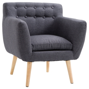 Homcom Fotoliu Stil Nordic in Tesatura Gri Inchis, 68x58.5x76cm