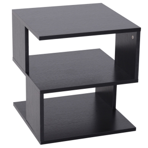 HOMCOM Masuta de cafea 3 Etajere Mobilier Modern din Lemn 40x40x43cm