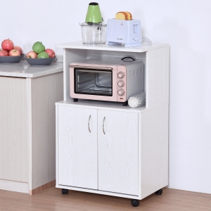HomCom mobilier de bucatarie cu roti, 60.4x40.3x 97cm, alb