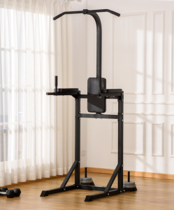 Power Tower Sala de sport Multifunctionala HOMCOM din Otel cu Manere Capitonate, 110x97x227cm, Negru