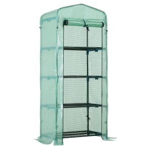 Outsunny sera gradina cu 4 rafturi, 70x50x160cm, verde