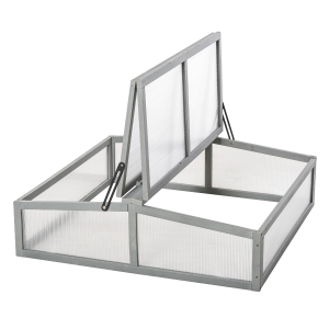 Outsunny mini sera, lemn si policarbonat, 90x92x28cm, gri