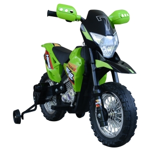 Homcom Motoreta MotoCross Electrica pentru Copii, Verde, 107x53x70cm