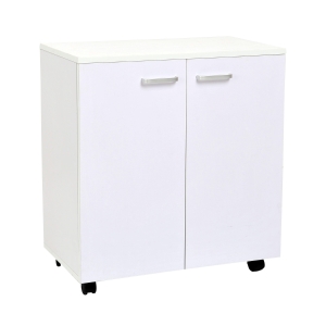 HOMCOM Comodă TV din Lemn cu Roți și 2 Dulapuri Consolă Casetieră 60x35x65cm (Alb, Violet)