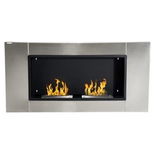 HomCom Șemineu Bioetanol de Perete cu 2 Arzătoare 110x54x14,5cm
