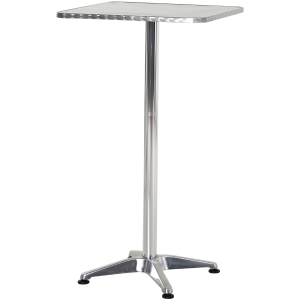 Homcom Masa Bar Restauran din Otel Inox Patrata 60x60cm Inaltime 70-110cm