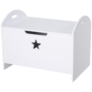 Homcom Cufar Cutie de depozitare pentru jucarii din lemn pentru camera de copii alb 62 x 40 x 46.5 cm