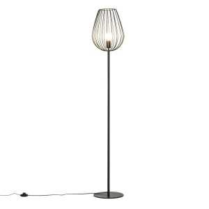 HOMCOM Lampa de Podea Design Industrial, Abajur din Metal, Casa si Birou