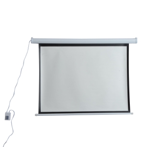HomCom Ecran Proiecție 84 Inch, Motorizat Home Cinema, Alb