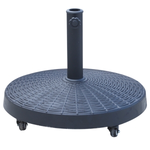 Outsunny Baza pentru Umbrela de Soare de 38mm e 48mm in Rasina si Otel Negru ∅52 x 41cm