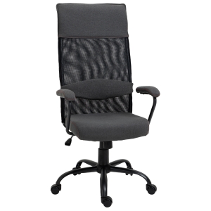 Vinsetto Scaun Ergonomic Rotativ de Birou din Material Textil Negru 58x61.5x117-125cm