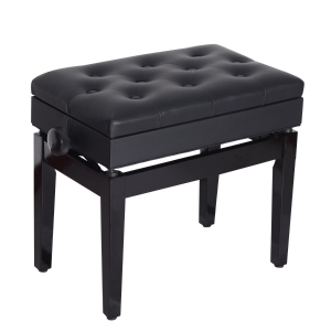 HomCom Scaun Băncuță pentru Pian cu compartiment depozitare, înălțime reglabilă 54.5x33x48-58cm, Negru,