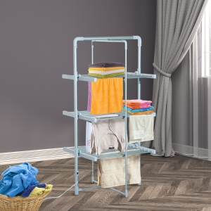 Homcom Suport de Uscat Rufe Vertical Electric Incalzit 300W