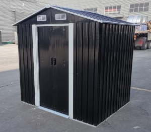 Outsunny Magazie de Gradina 2x1,5x1,9m din Otel Galvanizat, Usa Culisanta Dubla si 4 prize de aer