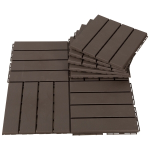 Outsunny Set gresie pentru Terasa 30x30x2cm, 0.81 mq, Maro