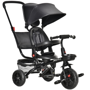 HOMCOM Carucior tricicleta cu Maner Pliabil pentru copii de 1-5 Ani