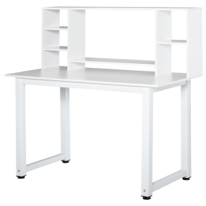 HomCom birou cu rafturi, lemn, 120x60x125 cm, alb