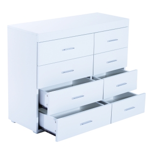 Homcom Comoda pentru Casa si Birou in Lemn, Alb, 90x35x73cm