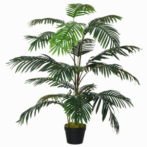 Outsunny Planta Decorativa din Plastic cu 20 de Frunze si Ghiveci Inaltime 140cm