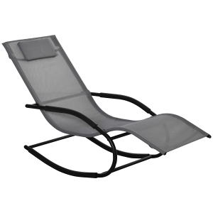 Outsunny Sezlong Balansoar Zero Gravity Ergonomic, din Metal si Texteline, 63x160x88cm