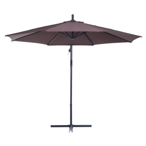 Outsunny Umbrela Soare Descentrata de Gradina cu Colt Inclinabil din Metal si Poliester, Cafea, Φ3×2.6m