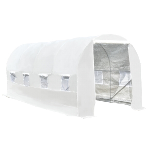 Outsunny, sera tunel cu schelet de otel, 5x2x2m, alb
