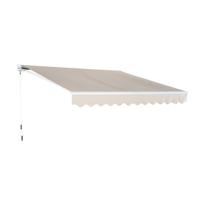 Outsunny Perdea Parasole Rulou de Perete de Extern Impermeabil in Aluminiu, Bej, 3x2.5m