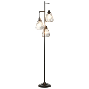 HOMCOM Lampa de podea Lampă cu picior Design vintagecindustrial din metal culoare negru