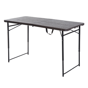Outsunny Masa Camping Pliabila Portabila cu Inaltimea Reglabila Efect Lemn 122x61x53 / 71,5cm