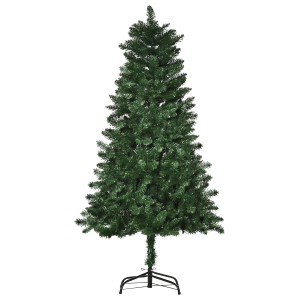 HOMCOM HOMCM Brad de Craciun 150cm Artificial Baza Detasabila 454 Ramuri PVC si Otel