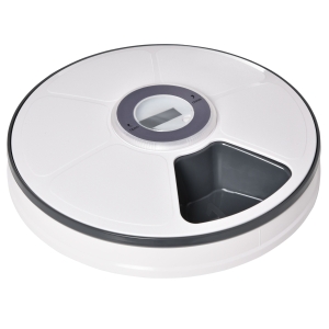 PawHut Distribuitor Automat de Alimente pentru Caini si Pisici Mese Boluri cu Timer si Afisaj LED cu Baterii