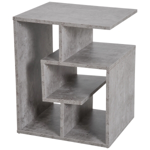 Homcom Biblioteca pe 3 niveluri in Lemn Gri Efect Ciment 45x40x55cm