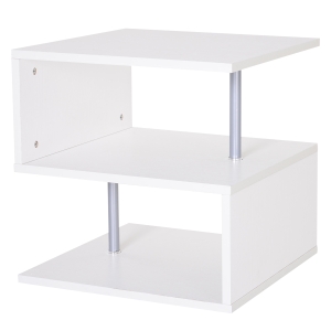 HomCom masuta living, lemn si fier, 50x50x50cm alb