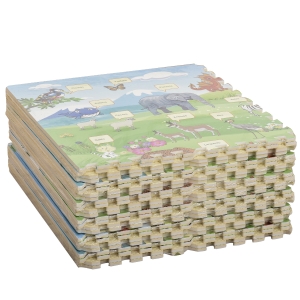 HOMCOM Covoras Puzzle 24 Piese Impermeabil Antiderapant din EVA acopera 9㎡