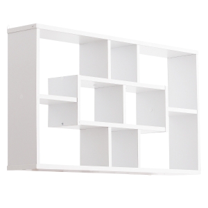 Homcom Librarie Moderna de Perete in Lemn Alb 85 x 47.5 x 14.5 cm