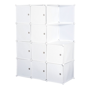 Homcom Dulap Gardaroba Modulara 10 Cuburi, Alb,111x47x145cm