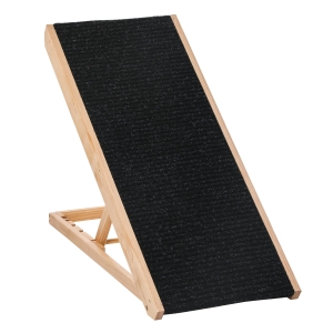 PawHut Rampa pentru animale de companie , antiderapanta, 4 inaltimi, Negru