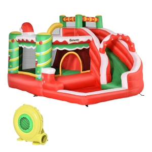 Outsunny Castel Gonflabil Urias de Craciun pentru Copii 3-8 Ani Multicolor