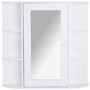 HomCom, dulap baie, suspendat, cu oglinda, 66x17x63 cm, alb