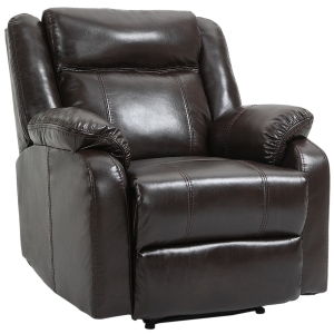 Homcom Fotoliu Rabaltabil 150° din Piele Pu Recliner cu Suport pentru Picioare Integrat, Maro 90x95x100cm