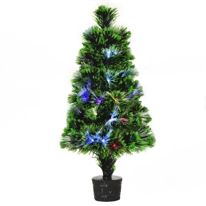 HOMCOM Brad de Craciun Artificial 40 Luminite Fibra Optica Colorata Inaltime 55cm
