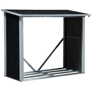 Outsunny sopron exterior, pentru lemne, 82x89x136cm, negru