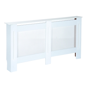 Homcom Masca calorifer din lemn cu grilaj alb, 151.5x82x19cm
