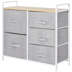 HOMCOM 5 sertare detasabile Dulap organizator pentru casa cadru din otel