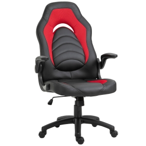 Vinsetto Fotoliu de Gaming din Piele ecologica Functie de Balansare Ajustabila Cotiera Rabatabila