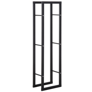 Homcom Raft Pentru Transportat Lemne Vertical pentru Intern pentru Semineu in Fier Negru, 40x25x150cm