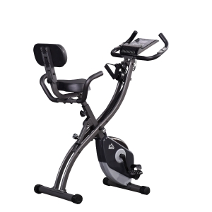 HOMCOM Bicicleta pliabila magnetica 8 niveluri de rezistenta monitor LCD inaltime reglabila