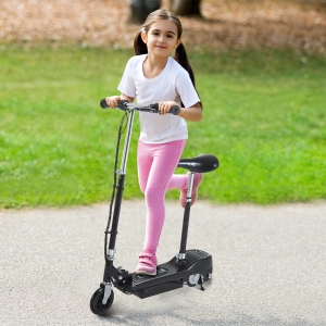HomCom Trotineta Electrica cu Sa pentru Copii Pliabila 120W, Negru
