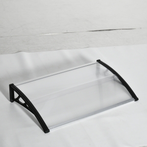 Outsunny Copertina de Exterior pentru Ferestre si UsI, din Policarbonat si Aluminiu, 110x60x23cm - Transparent