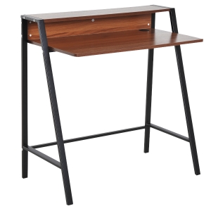 Homcom Birou modern cu Rafturi in Lemn Castaniu 84x45x85cm